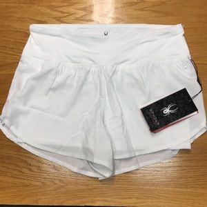 New Spyder Women’s Active Short SP 518 White Polyester/Spandex Sz L